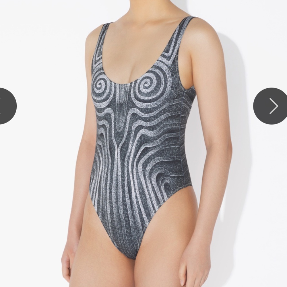 Jean Paul Gaultier Swirl Print One Piece Swimsuit Size Small NEW WITH TAGS